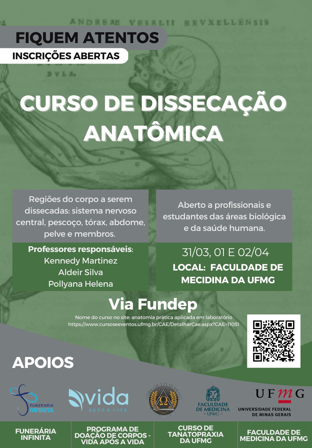 Curso de dissecção em anatomia humana - faculdade de medicina da UFMG