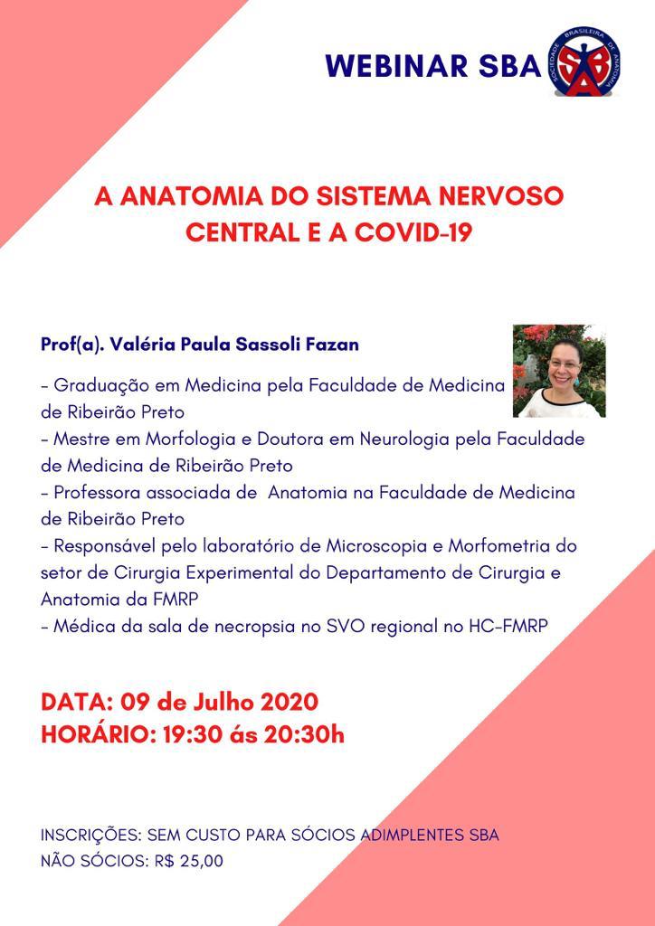 Webinar 5 – Anatomia do Sistema Nervoso Central e a COVID-19